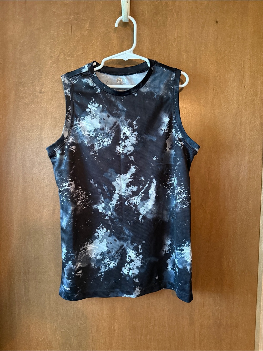 Athletic Works Black and White Tie-Dye Boys Tank Top
